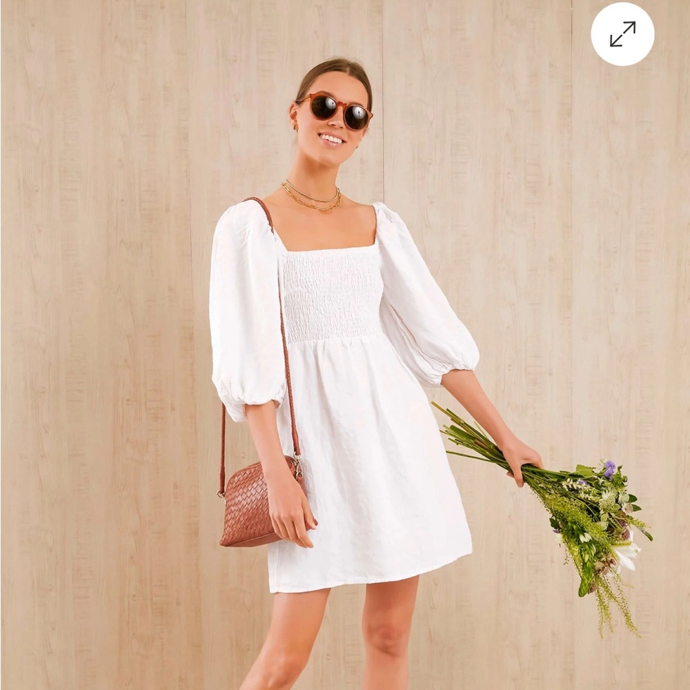 TUCKERNUCK Pomander Place Dress 100% linen, size M